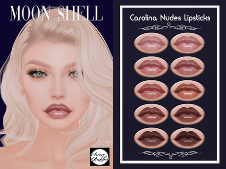Second Life Marketplace - Moon Shell - Carolina Nudes BOM lipsticks